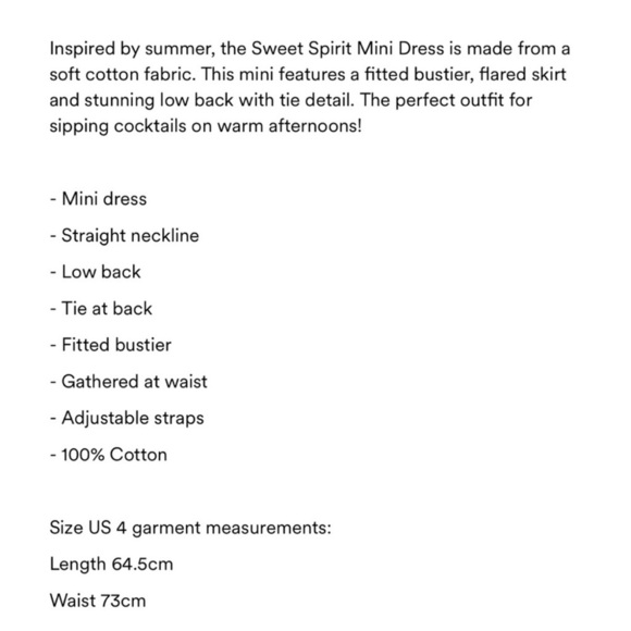 NWT Peppermayo Sweet Spirit Mini Dress US 6 - Picture 11 of 11